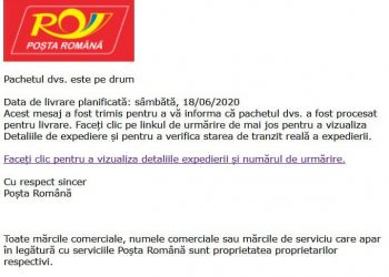 Clienţii Poştei Române, vizaţi de atacuri informatice prin e-mail