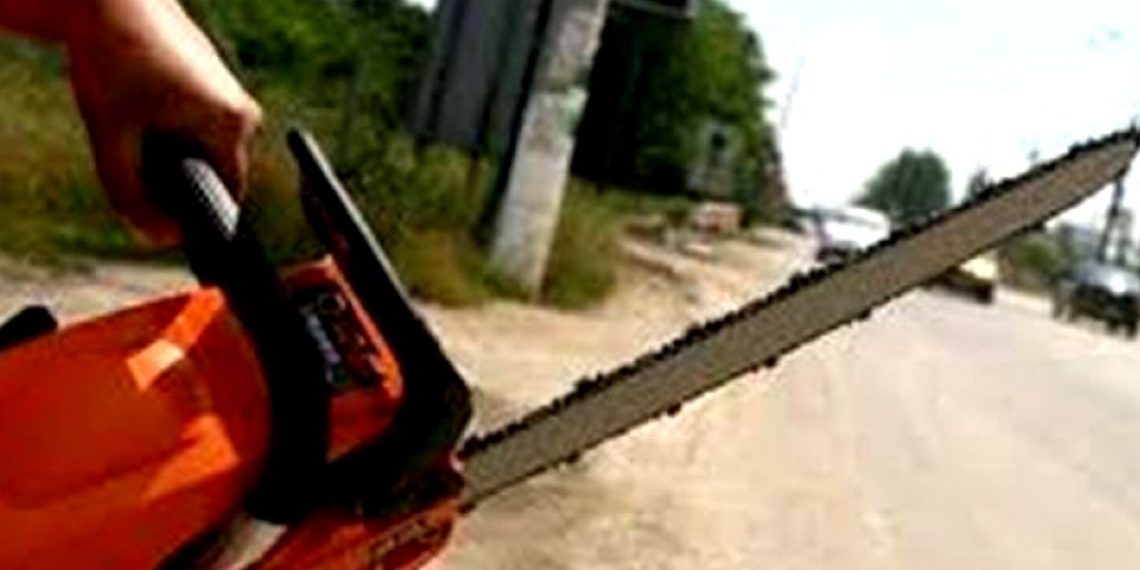 Un bărbat a fost reținut după ce și-a amenințat un vecin cu drujba