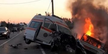 Ambulanță implicată într-un ACCIDENT grav | Un asistent medical a murit, iar un bărbat din altă mașină a ars de viu