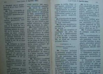 Consiliile Județene, la înființare – acum 156 de ani | Membrii CJ nu erau retribuiți, iar demisia atrăgea o amendă de până la 50 de galbeni