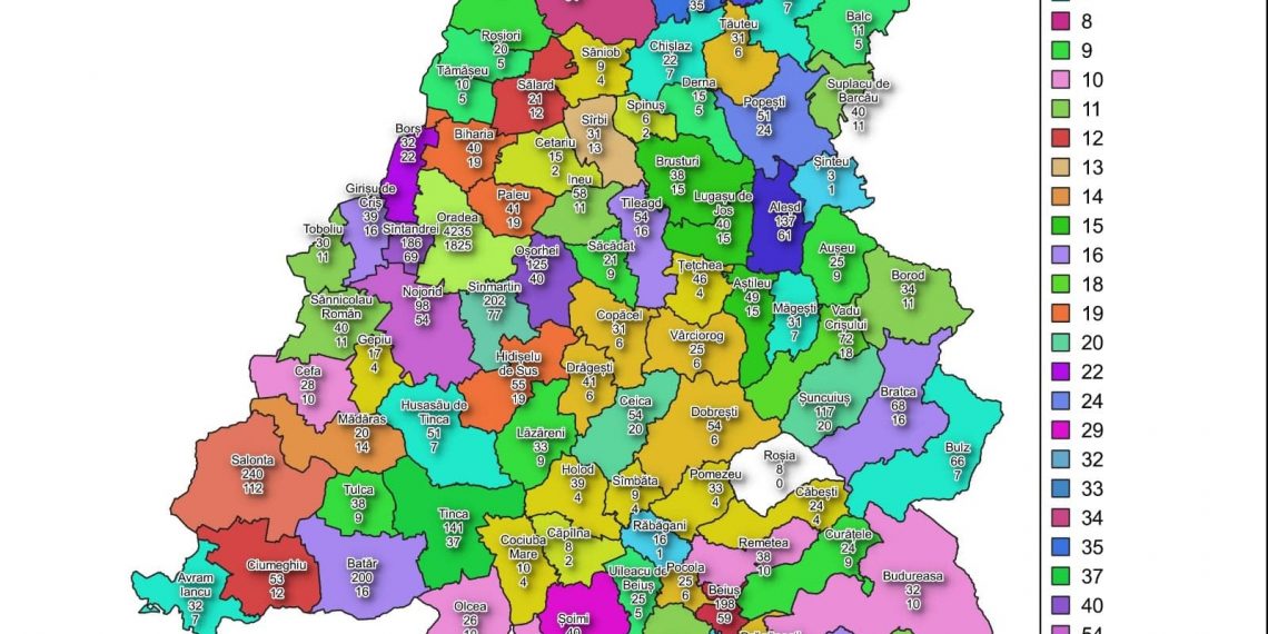 47 de localități din Bihor sunt în scenariul roșu | Oradea a ajuns la o incidență a cazurilor de COVID-19 de 7,73 la mie