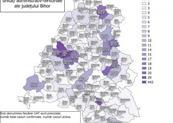 Oradea, Ștei și Beiuș – singurele orașe din Bihor care rămân în scenariul galben COVID | Record de infectări la Șinteu – 17,43 la mie
