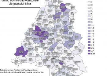 Se ”albește” HARTA coronavirusului în Bihor | Oradea, Salonta, Marghita și Beiuș – localitățile cu cele mai multe cazuri active COVID-19