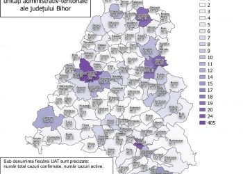 Harta COVID a Bihorului | 405 cazuri mai sunt active în Oradea