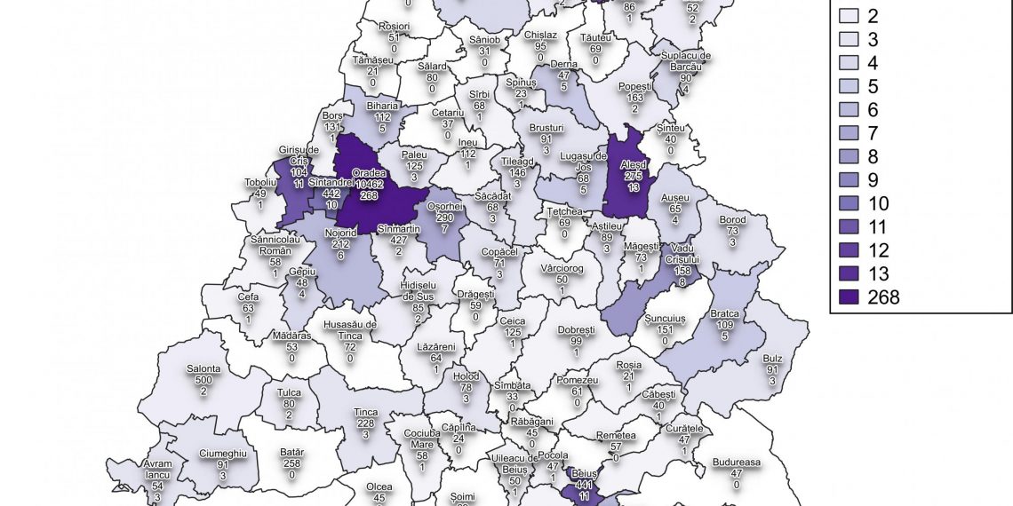Harta COVID a Bihorului | Numărul cazurilor active din județ, în scădere