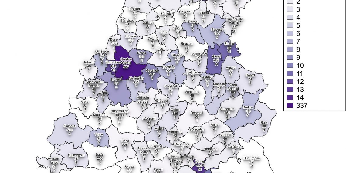 HARTA cazurilor COVID în Bihor | Peste 10.000 de cazuri de la începutul pandemiei în Oradea, doar 300 mai sunt active