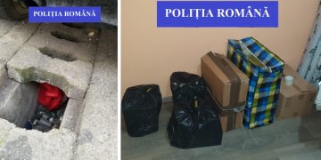 Mii de țigări nemarcate, ascunse sub dalele de beton de lângă o piață din Oradea | Suspecții, doi orădeni, au primit interdicție să se mai apropie de piețe