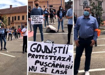 VIDEO. Gojdu protestează | Sute de elevi de la colegiul ”Emanuil Gojdu” au ieșit în curtea școlii pentru a-l susține pe directorul Florin Nicoară, demis de IȘJ Bihor
