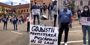 VIDEO. Gojdu protestează | Sute de elevi de la colegiul ”Emanuil Gojdu” au ieșit în curtea școlii pentru a-l susține pe directorul Florin Nicoară, demis de IȘJ Bihor