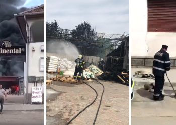 ”Să meargă de acolo, că îi omoară!” | IMAGINI dinaintea sosirii pompierilor la incendiul de la depozitul de azot din Beiuș