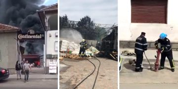 ”Să meargă de acolo, că îi omoară!” | IMAGINI dinaintea sosirii pompierilor la incendiul de la depozitul de azot din Beiuș