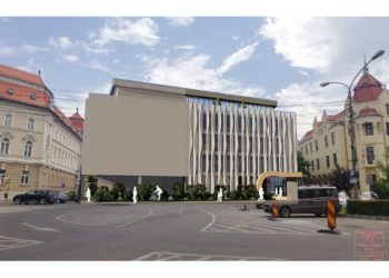 Proiect pentru clădirea dintre Palatul de Justiție și Baroul Bihor | Proiectanții au anunțat că vor lucra la noi variante