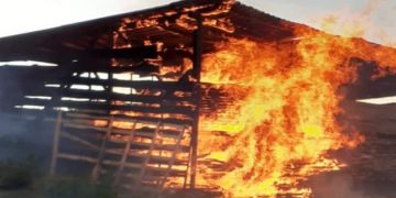 Incendiu violent la o fabrică de mobilă din Bihor | Focul ar fi pornit de la rumegușul aprins într-o groapă și lăsat nesupravegheat