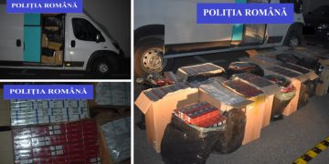 Transport de țigări de contrabandă, descoperit la intrarea în Oradea | Aproape 280.000 de țigări au fost găsite de polițiștii BCCO, ascunse într-o autoutilitară