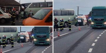 VIDEO. 12 răniți în urma ciocnirii dintre un autocar și un autotren, pe DN 76 Oradea – Beiuș, la Dușești