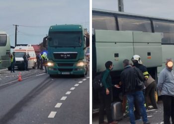 Accidentul de la Dușești, în care 12 persoane au fost rănite, a fost provocat de șoferul autotrenului | Nu a adaptat viteza la condițiile de trafic, spun polițiștii