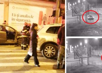 VIDEO cu puternic impact emoțional | Trei mașini au fost implicate într-un violent accident, într-o intersecție din Oradea