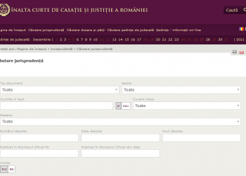 Nou motor de căutare a jurisprudenței pe site-ul Înaltei Curți de Casație și Justiție