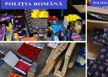 Peste 600 de kilograme de petarde, artificii și rachete, confiscate de polițiști în urma unor descinderi în Bihor | Au fost verificate locuințe din zona comunei Tinca și depozitul din Oradea al unei firme de curierat