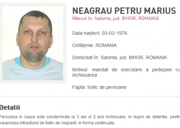 Salontanul condamnat, vineri, de Curtea de Apel Oradea la închisoare pentru trafic de migranți a fost dat în URMĂRIRE națională