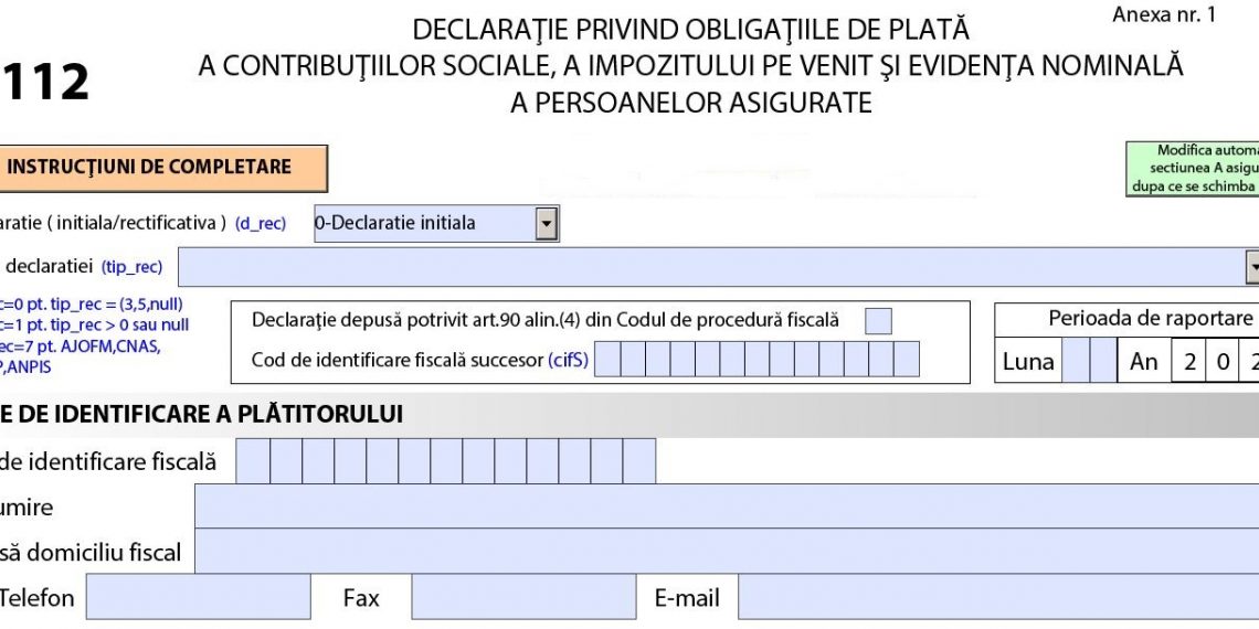 Ministerul Finanțelor propune modificări la formularul 112