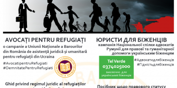 ”Avocați pentru Refugiați” | Ghid bilingv româno-ucrainean, telefon verde pentru cetățenii ucraineni și o listă a avocaților care pot oferi asistență gratuită