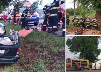 FOTO. Accident grav pe DN1, în Bihor, între Groși și Aușeu | 7 persoane au fost implicate, una a murit