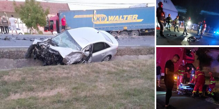 Grav accident lângă Oradea, pe DN 79 | O femeie a murit în urma ciocnirii dintre un autotren și un autoturism