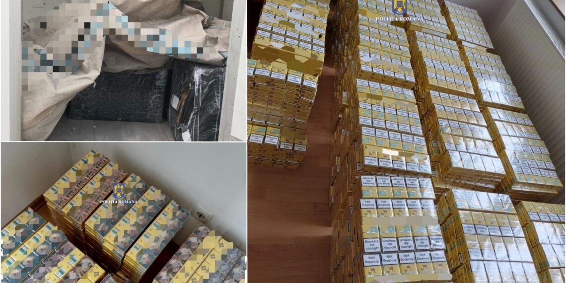 Aproape 200.000 de țigări de contrabandă, găsite în trafic, lângă Oradea | Polițiștii au confiscat mașina cu care erau transportate pachetele
