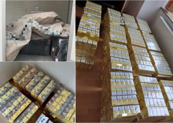 Aproape 200.000 de țigări de contrabandă, găsite în trafic, lângă Oradea | Polițiștii au confiscat mașina cu care erau transportate pachetele
