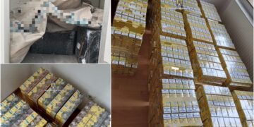 Aproape 200.000 de țigări de contrabandă, găsite în trafic, lângă Oradea | Polițiștii au confiscat mașina cu care erau transportate pachetele