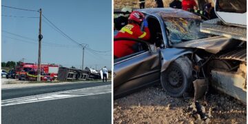 FOTO. Două persoane rămase încarcerate în urma a două accidente rutiere produse în Bihor