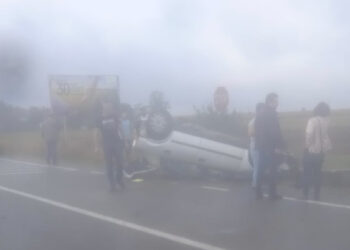 Accident pe DN 19 Oradea – Satu Mare | O mașină s-a răsturnat cu roțile în sus lângă Satu Nou