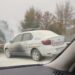Mașină de Poliție, în flăcări pe Centura Oradei | Tocmai ieșise din service