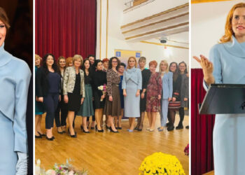 Șefa femeilor liberale din Bihor, apariție identică cu a Melaniei Trump, la Casa Albă, la preluarea mandatului de către Donald Trump
