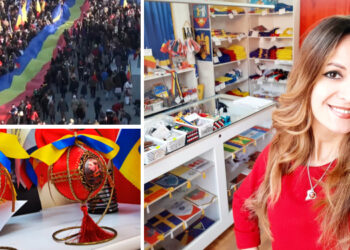 Jurista care împânzește România cu steaguri tricolore | A făcut un drapel de 100 de metri și o stemă regală brodată manual pentru Regele Mihai