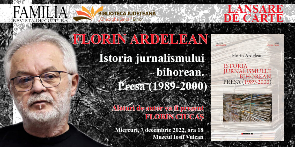 Istoria presei bihorene între anii 1989 și 2000, abordată de profesorul de jurnalism Florin Ardelean, într-un nou volum lansat miercuri