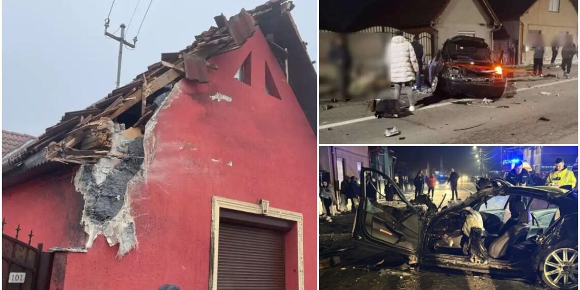 A zburat cu BMW-ul prin acoperișul unei case. S-a întâmplat în locul unde s-a născut Lucian Blaga