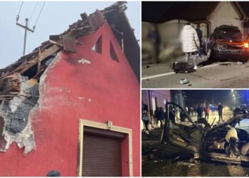 A zburat cu BMW-ul prin acoperișul unei case. S-a întâmplat în locul unde s-a născut Lucian Blaga