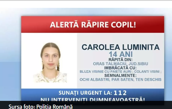 Update. Tânăra de 14 ani ar fi fost răpită să fie luată de nevastă