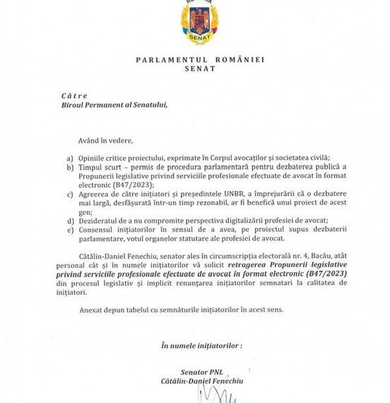 Ce l-a determinat pe Fenechiu să retragă proiectul. Demers în forță al marilor case de avocatură. Peste 1800 de avocați au semnat o petiție online