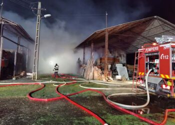 Incendiul violent de la depozitul din Săcueni, stins după 8 ore