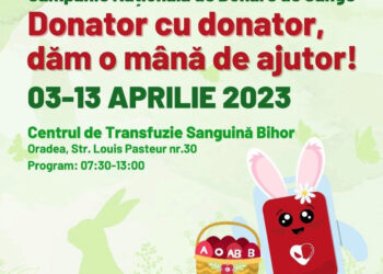„Donator cu donator, dăm o mână de ajutor”: Campanie de donare de sânge pentru bihoreni