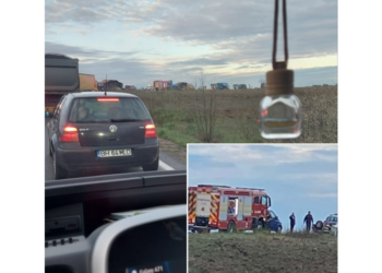 Accident la ieșirea din Tileagd. Cu roțile în sus