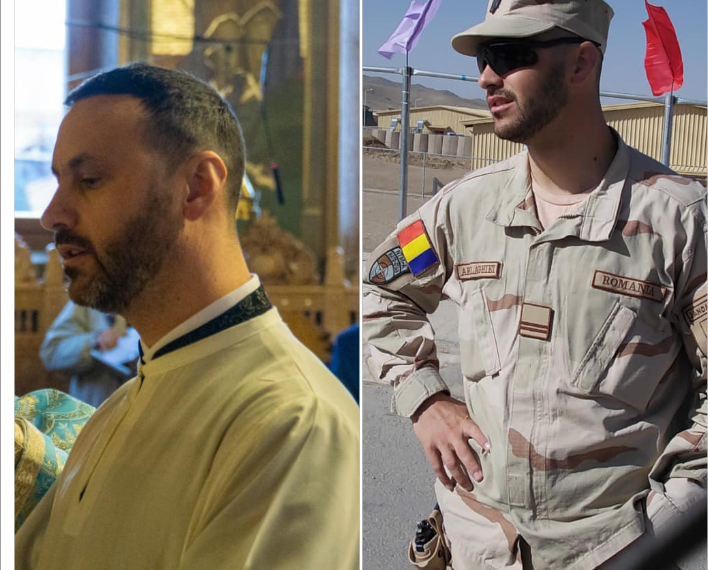 Jandarm și preot. A fost în misiune în Afganistan, acum e și preot în catedrală