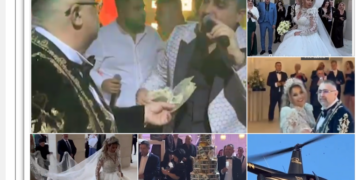 GALERIE/VIDEO. Elicopter, sampanie cu 10.000 euro sticla, teancuri de bani pentru cei mai în vogă maneliști la nunta celui ce își spunea Superconstructorul- Călin Raita