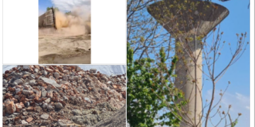 Nor imens de praf peste oraș. A căzut turnul de la fost fabrică Avântul. Va fi un cartier rezidențial