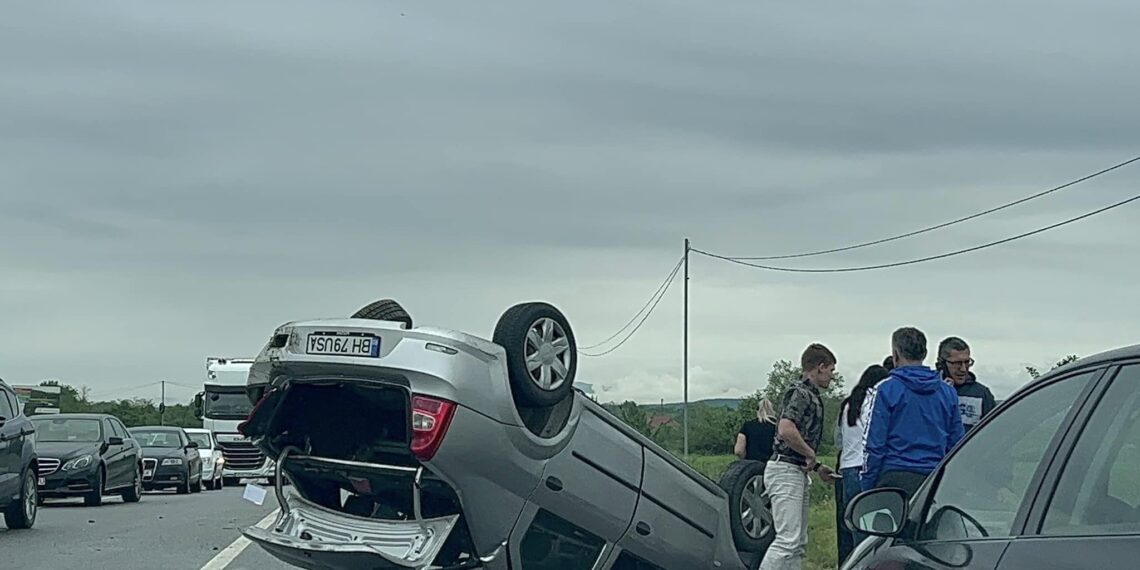 Accident la intrarea în Rieni dinspre Ștei