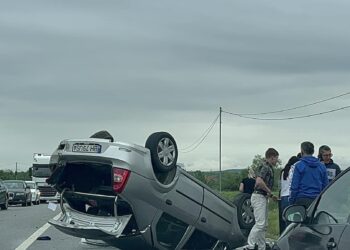 Accident la intrarea în Rieni dinspre Ștei