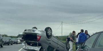 Accident la intrarea în Rieni dinspre Ștei